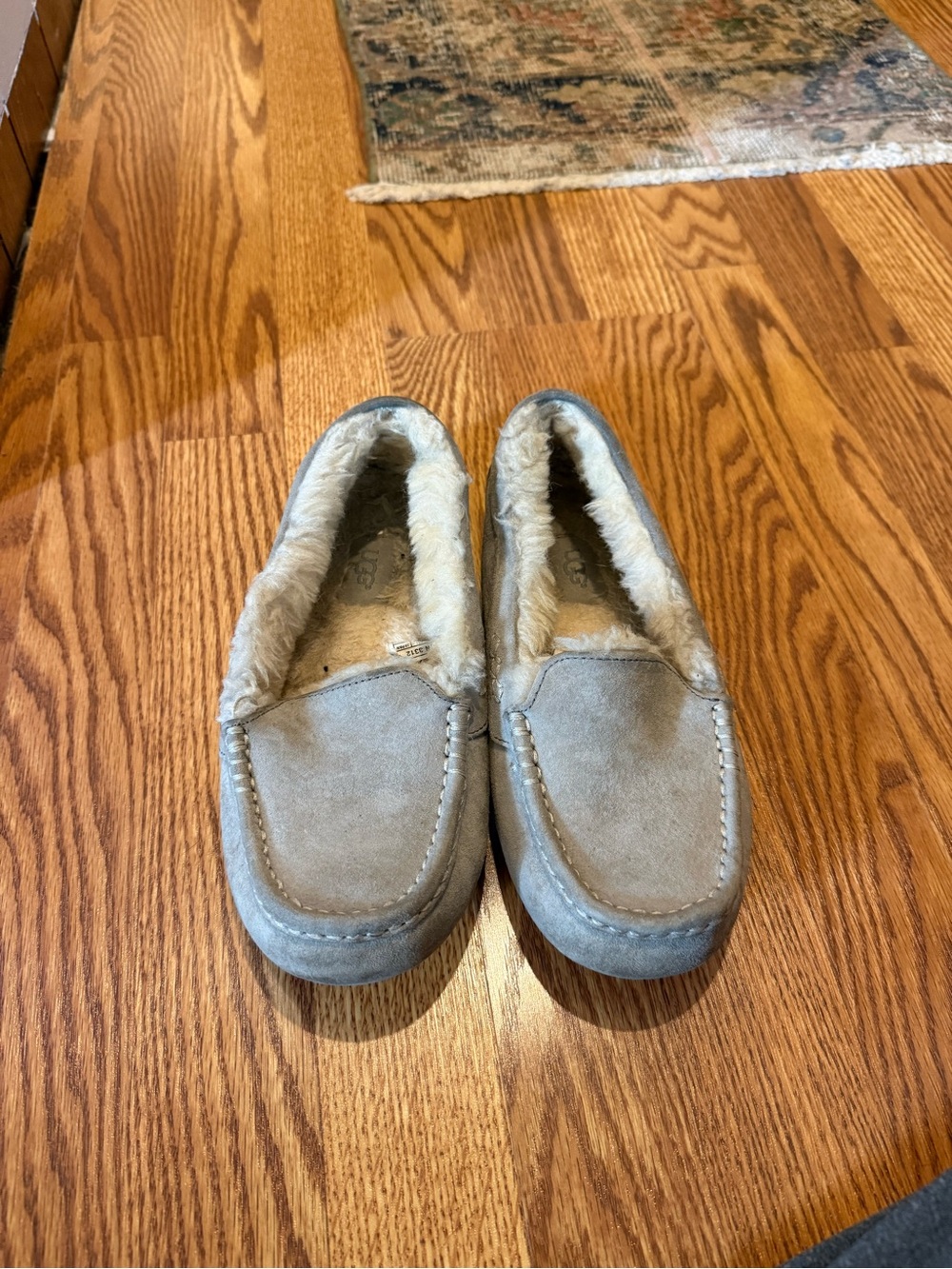 UGG Women's Light Gray Suede Moccasin Slippers